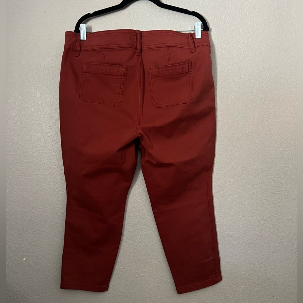 Torrid Aviator Stretch Twill Crop Pants Size 16 Rust Mid Rise - Picture 9 of 9